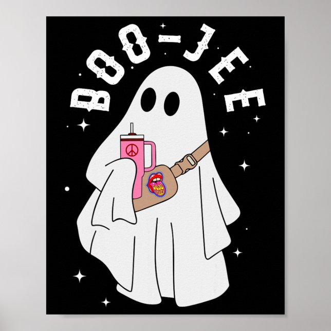 Cute Ghost Halloween Costume Boujee Boo-jee Spooky Poster (Front)