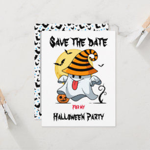 Cute ghost Halloween design invitations