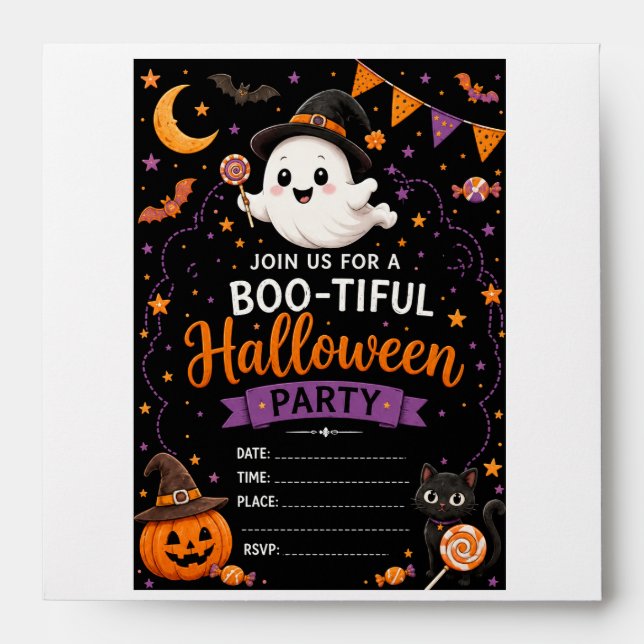 Cute Ghost Halloween Envelope (Front)