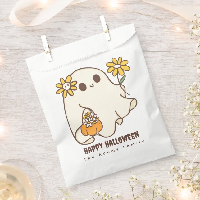 Cute Ghost Halloween Favour Bag (Clipped)