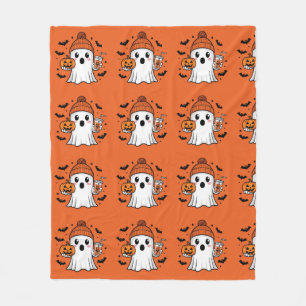 Cute Ghost Halloween Fleece Blanket