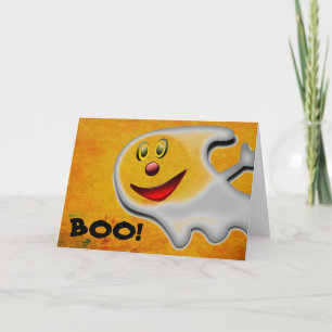 Cute Ghost, Halloween Folded Greeting Card