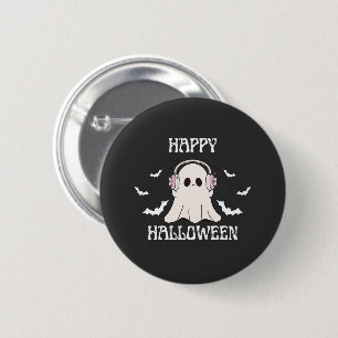 Cute Ghost Halloween Headphones Art 6 Cm Round Badge