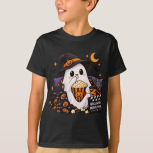 Cute Ghost Halloween Movie Night T-Shirt