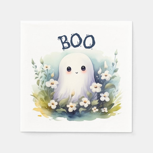 Cute Ghost Halloween Napkin (Front)