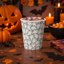 Cute Ghost Halloween paper cup. Spooky Ghost