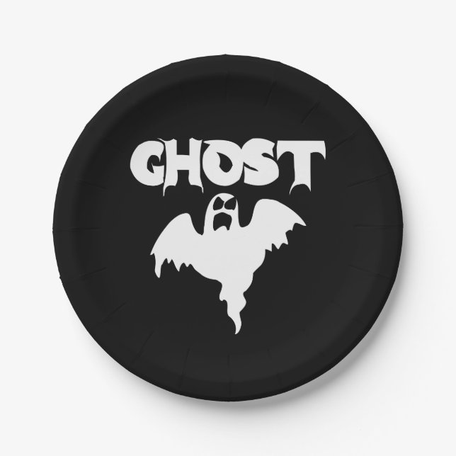 Cute Ghost Halloween Paper Plate (Front)