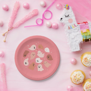 Cute Ghost Halloween Paper Plate