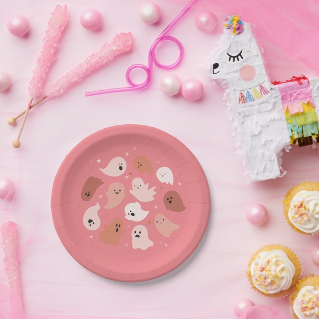 Cute Ghost Halloween Paper Plate (Party)