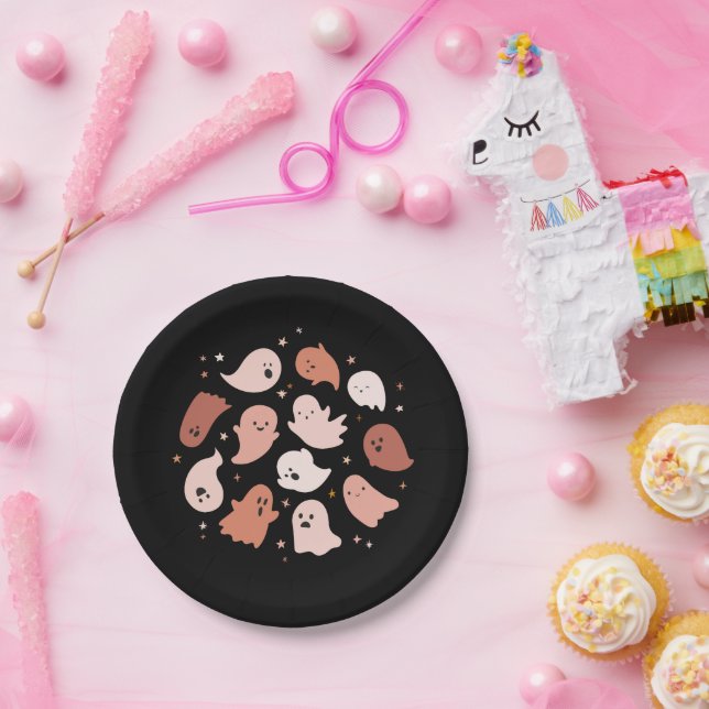 Cute Ghost Halloween Paper Plate (Party)