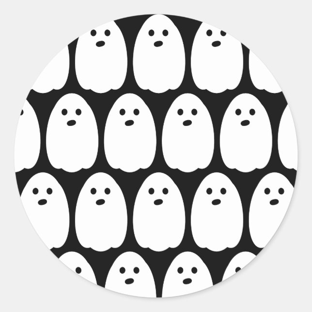 Cute Ghost Halloween Party Classic Round Sticker (Front)