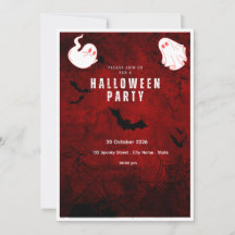 Cute Ghost Halloween Party Invitation