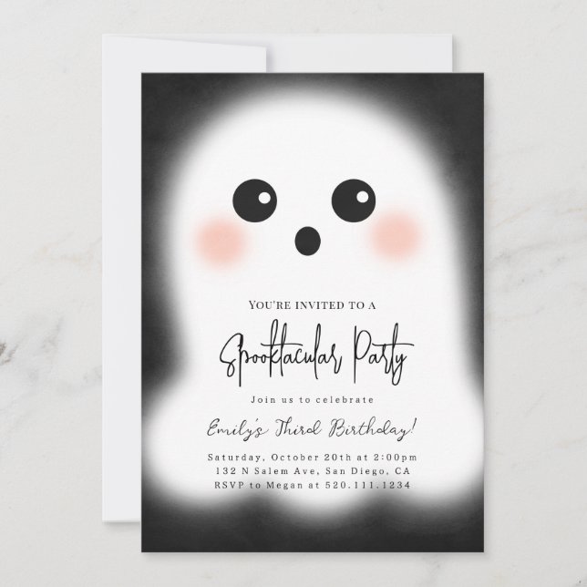 Cute Ghost Halloween Party Invitation (Front)