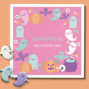 Cute ghost halloween party napkin