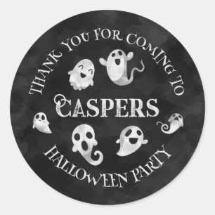 Cute Ghost Halloween Party Thank You Stickers