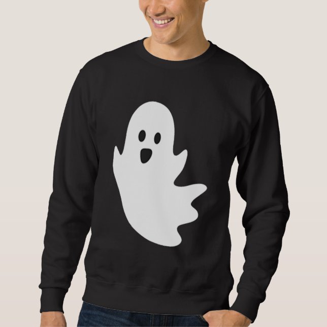 Cute Ghost Halloween Pocket Boo Sweatshirt (Front)