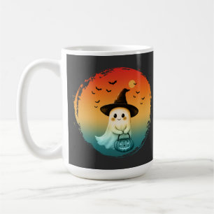 cute ghost halloween pumpkin fall autumn season coffee mug