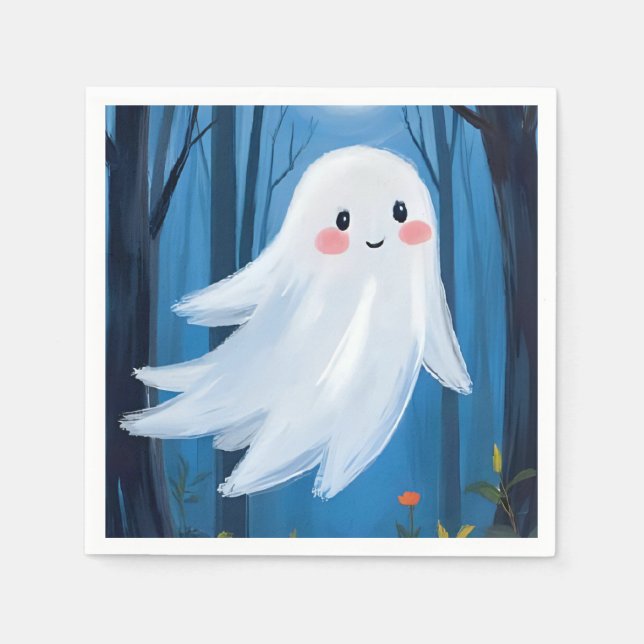 Cute Ghost Halloween Spooky Napkin (Front)