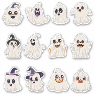 cute ghost Halloween sticker