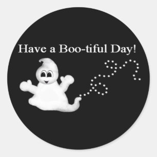 Cute Ghost Halloween Sticker! Classic Round Sticker