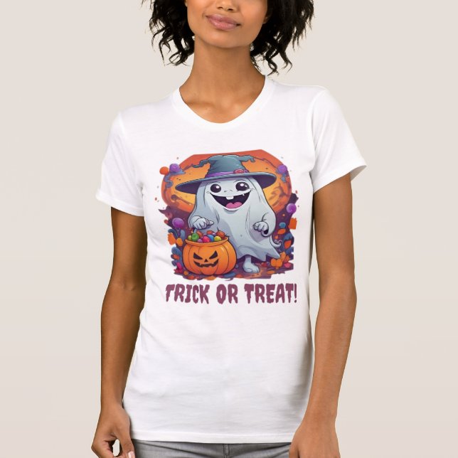 Cute Ghost- Halloween T-shirt (Front)