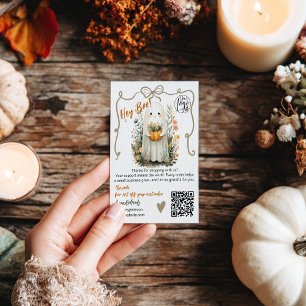Cute Ghost Halloween Thank You Cottagecore Fall Business Card