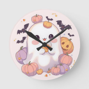 Cute Ghost Halloween Wall Clock – Spooky Decor