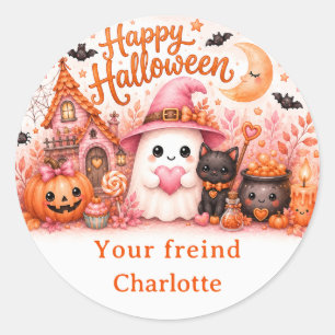 Cute Ghost Happy Halloween Sticker