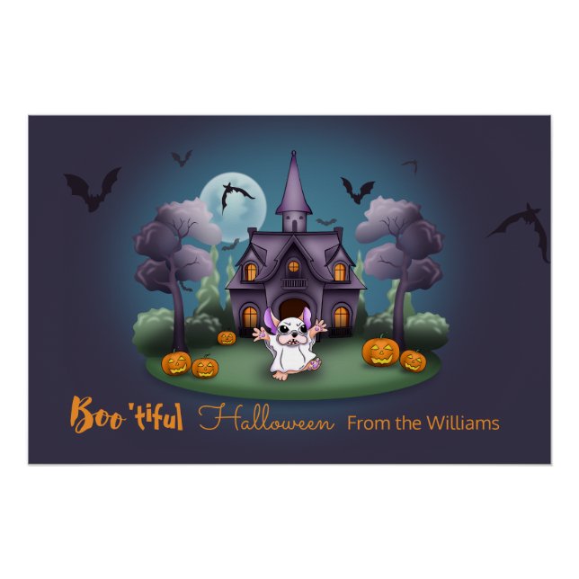 Cute ghost Haunted House Halloween Poster (Front)