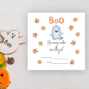 Cute ghost, How many candies baby shower game Enclosure Card