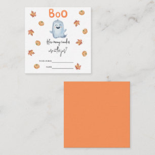 Cute ghost, How many candies baby shower game Enclosure Card