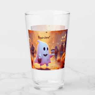 Cute ghost, hurry to the party Mug Glass
