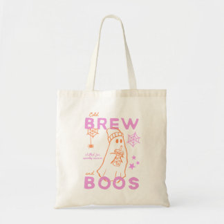 Cute Ghost Iced Coffee Cold Brew And Boos Graphic Tote Bag