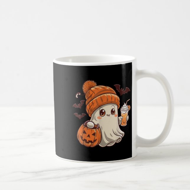 Cute Ghost Lace Toddler Ghost Pumpkin Ice Coffee H Coffee Mug (Right)