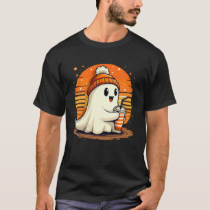 Cute Ghost lace Toddler Ghost Pumpkin Ice Coffee H T-Shirt