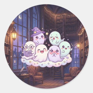 Cute Ghost Library Halloween Sticker