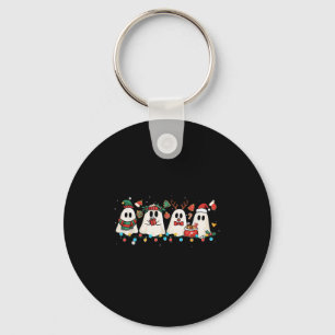 Cute Ghost Lights Tree Cake Merry Christmas Funny  Key Ring