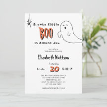  Cute Ghost Little Boo is Almost Due Baby Shower 
