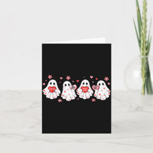 Cute Ghost Love Hearts Valentines Day Womens Teens Card