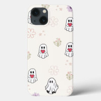 Cute Ghost Love Pattern – Pastel Floral Halloween
