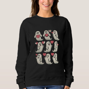 Cute Ghost Lover Heart Valentines Day Funny Couple Sweatshirt