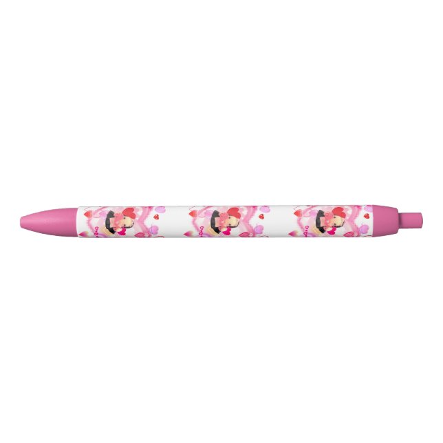 Cute ghost maid design black ink pen (Front)