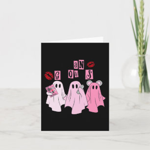Cute Ghost Mean Ghouls Fun Halloween Costume Spook Card