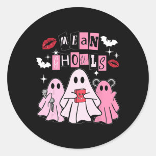 Cute Ghost Mean Ghouls Funny Halloween Costume Spo Classic Round Sticker