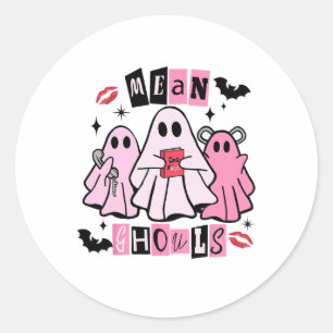 Cute Ghost Mean Ghouls Funny Halloween Costume Spo Classic Round Sticker