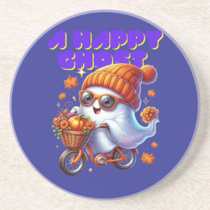 Cute Ghost Milk Tea Sandstone Coaster