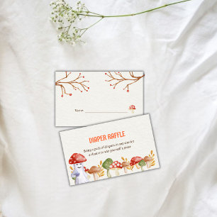 Cute Ghost Mushroom Halloween Diaper Raffle Enclosure Card