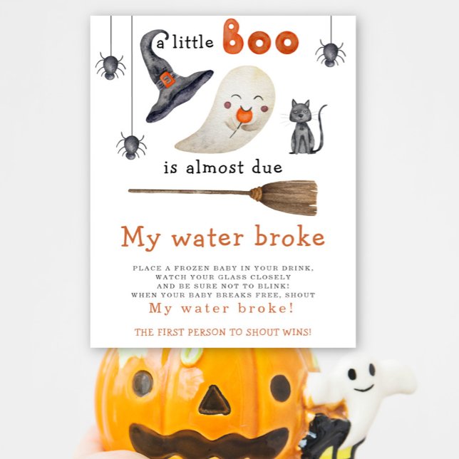Cute ghost - my water broke baby shower poster (Creator Uploaded)