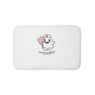 Cute Ghost Nurse Boo Boo Crew Halloween Classic T- Bath Mat