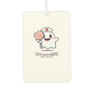 Cute Ghost Nurse Boo Boo Crew Halloween Classic T- Car Air Freshener